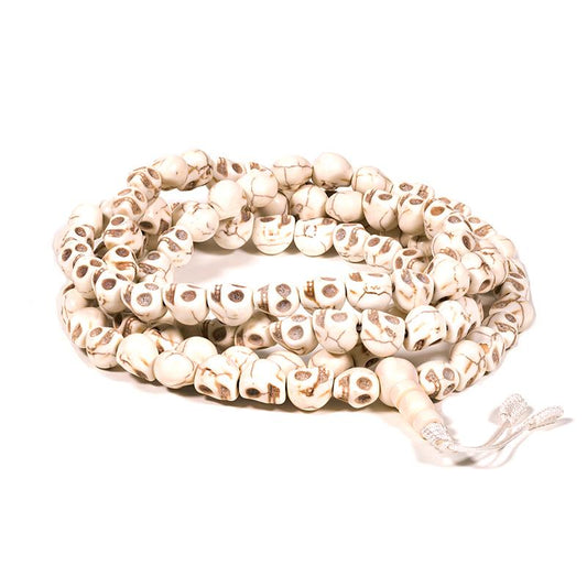 Mala Knochen 108 schädelförmige Perlen & Guru Perle