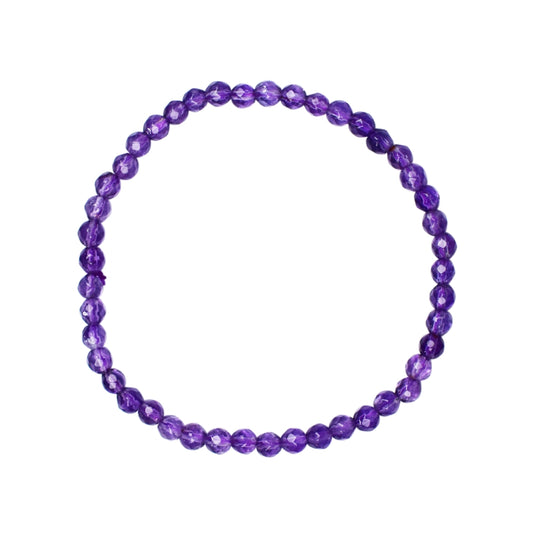 Amethyst bracelet extra 4mm faceted beads