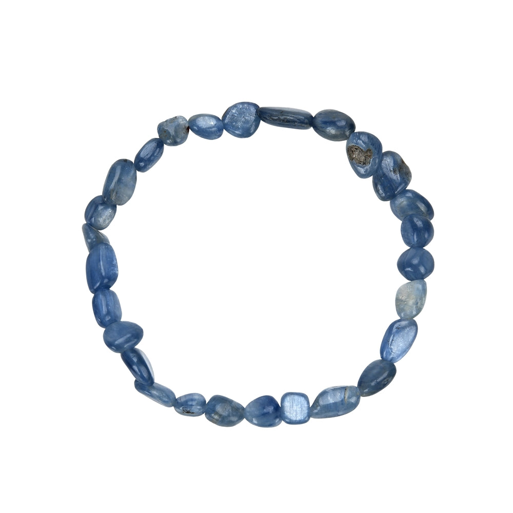 Azurblaue Eleganz - Disthen Armband mit 8mm Nuggets