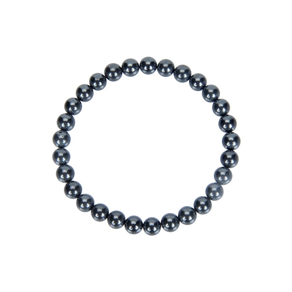 Bracelet hematite (natural) 6mm balls