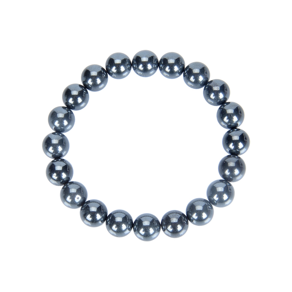 Bracelet hematite (natural) 10mm balls