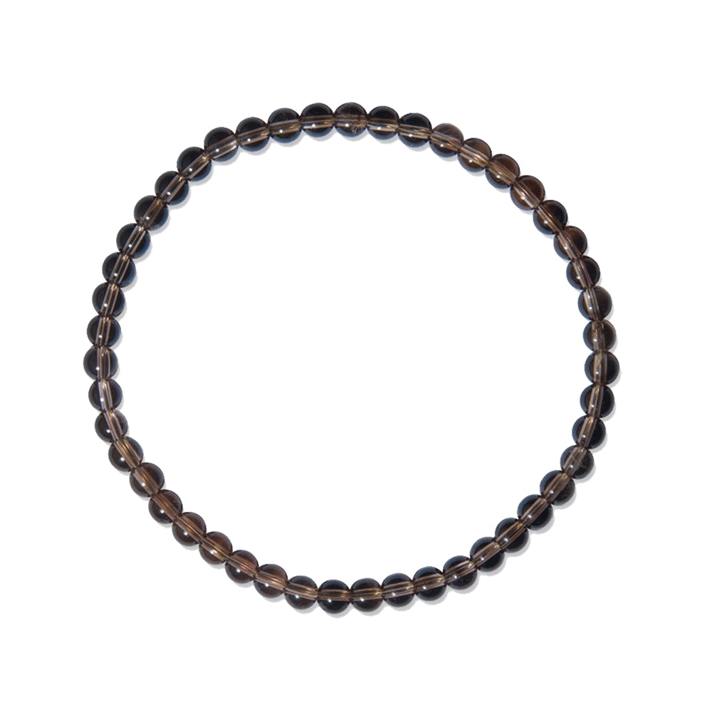 Bracelet smoky quartz 4mm balls