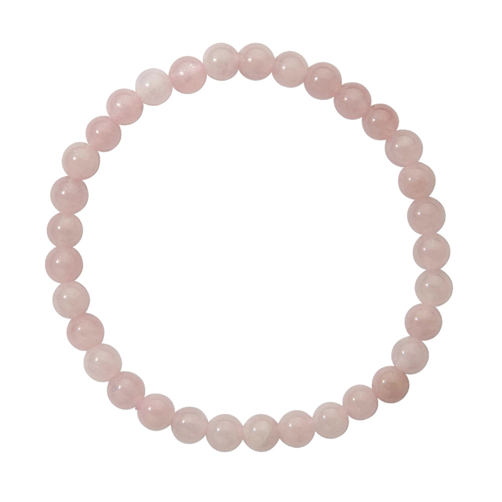 Zarte Eleganz - Rosenquarz Armband mit 6mm Kugeln