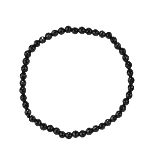 Schwarze Eleganz - Schörl Armband mit 04mm Kugeln