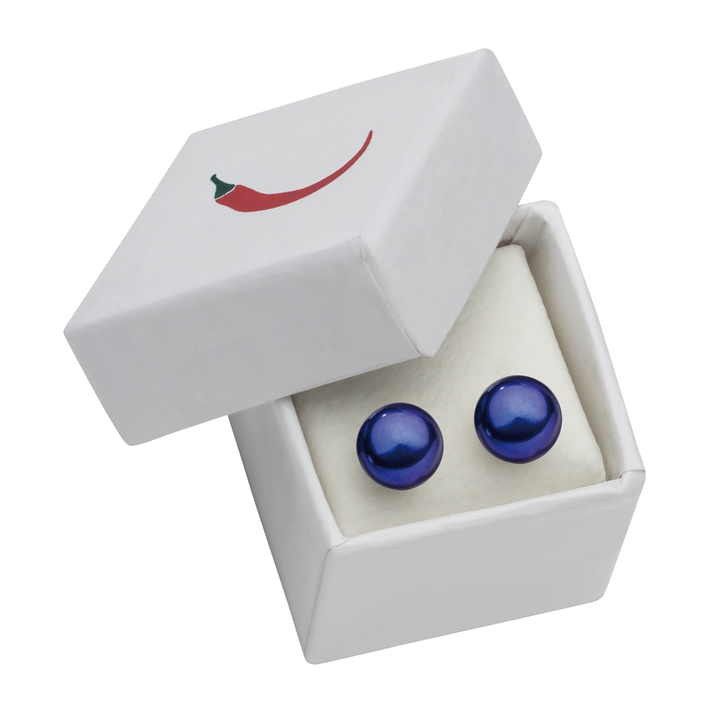 Stud earrings pearl violet (found) ball 6mm