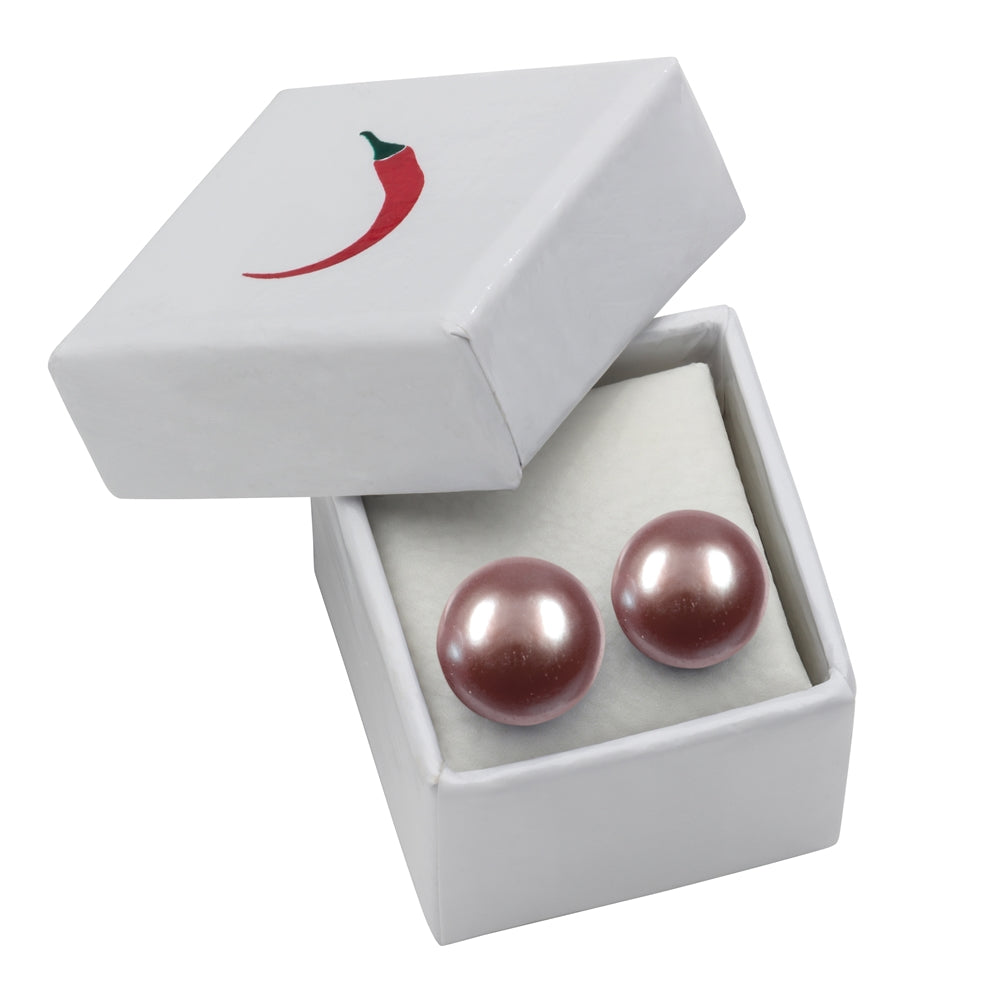 Stud earrings pearl purple (natural) ball 8mm