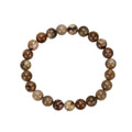 Bracelet petrified wood 8mm balls polished