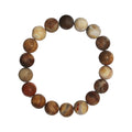Natürliche Verbundenheit - Mattiertes Armband aus Versteinertem Holz mit 10mm Kugeln