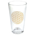 Phoenix Trinkglas mit goldener Blume des Lebens