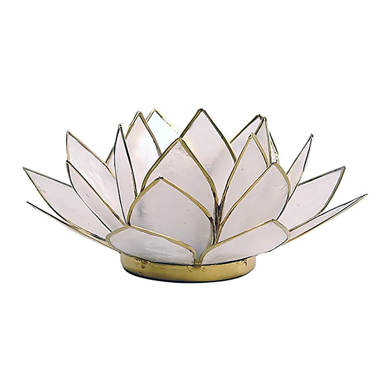 Lotus tea light holder natural gold colored