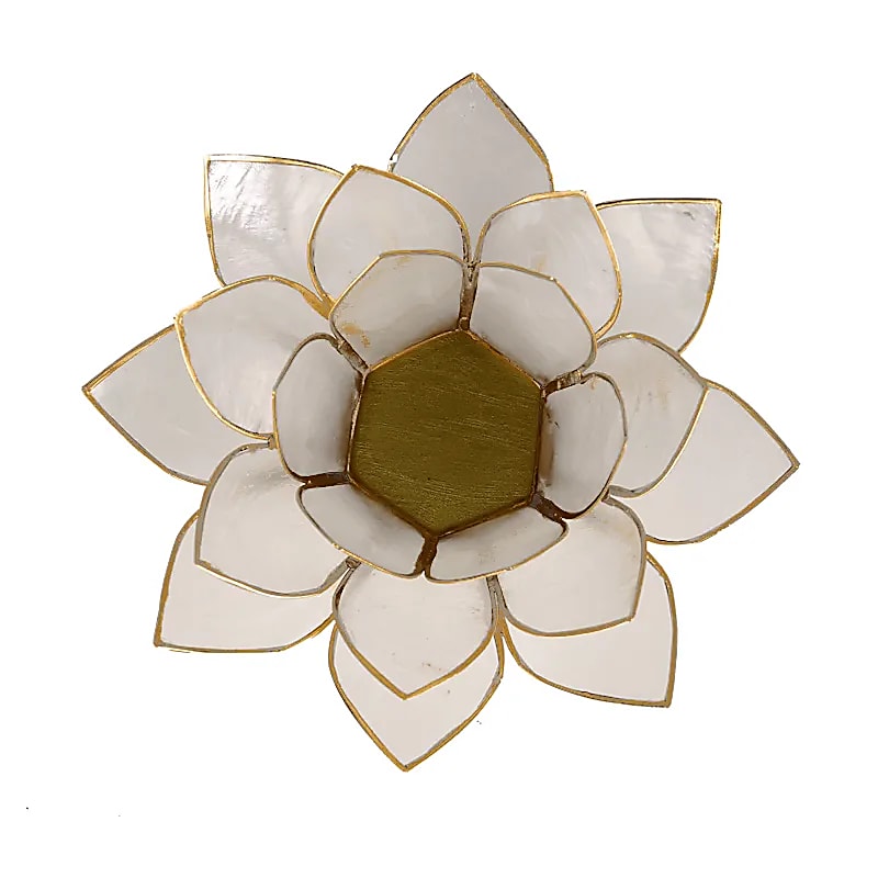 Lotus tea light holder natural gold colored
