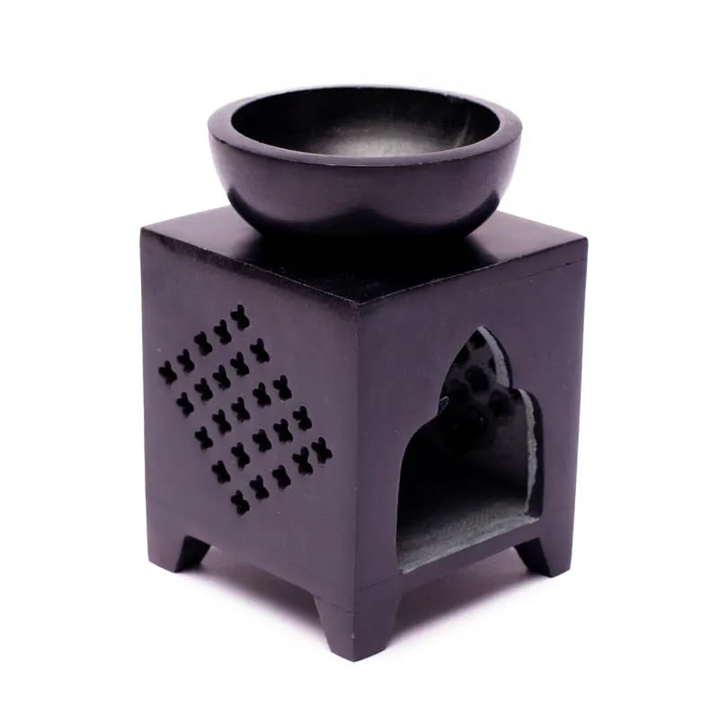 Oil burner soapstone flower of life