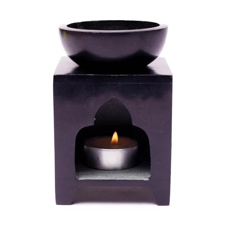 Oil burner soapstone flower of life