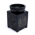 Phoenix Duftlampe Buddha aus schwarzem Speckstein