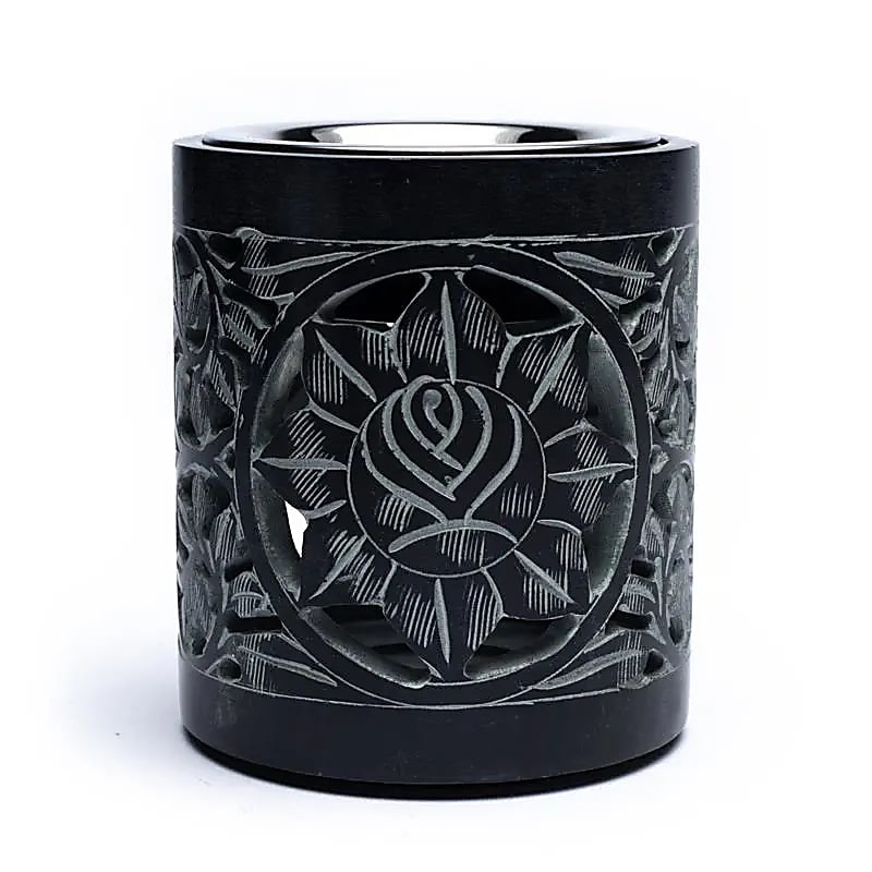 Smoking vessel - fragrance lamp soapstone black