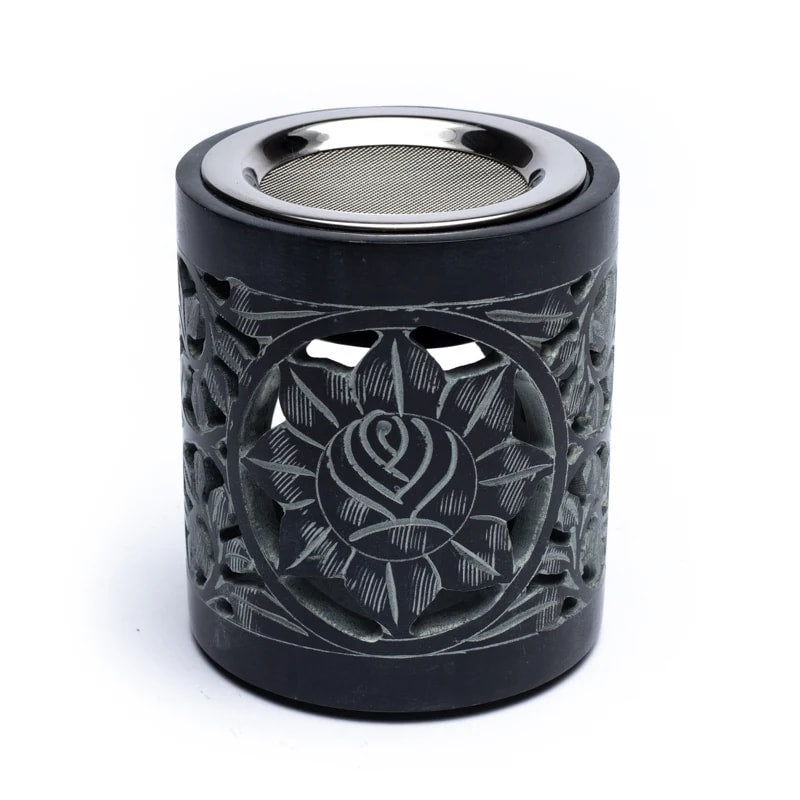 Smoking vessel - fragrance lamp soapstone black