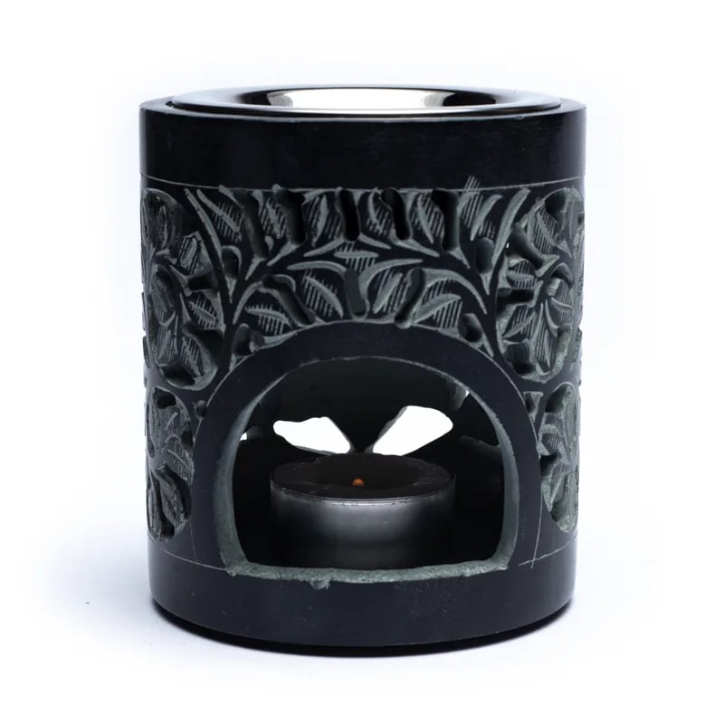 Smoking vessel - fragrance lamp soapstone black