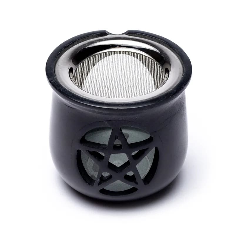 Räuchergefäß – Pentagramm Speckstein grau oder schwarz