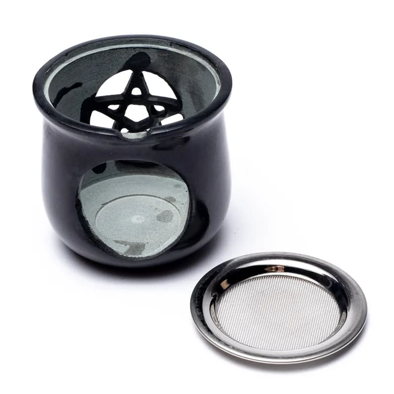 Räuchergefäß – Pentagramm Speckstein grau oder schwarz