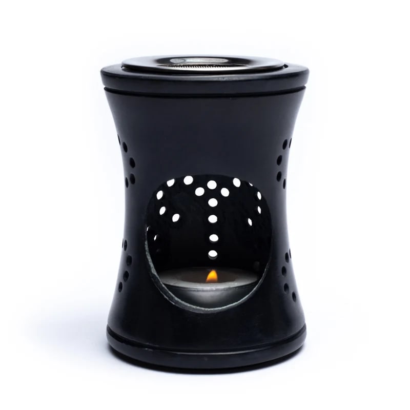 Smoking vessel - fragrance lamp soapstone black