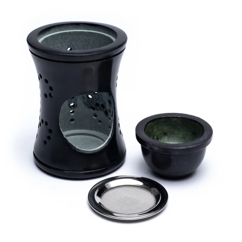 Smoking vessel - fragrance lamp soapstone black