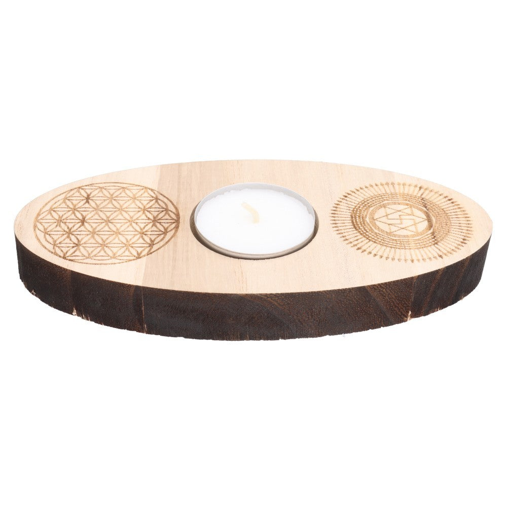 Kerzenhalter zur Mineralreinigung aus Paulownia-Holz