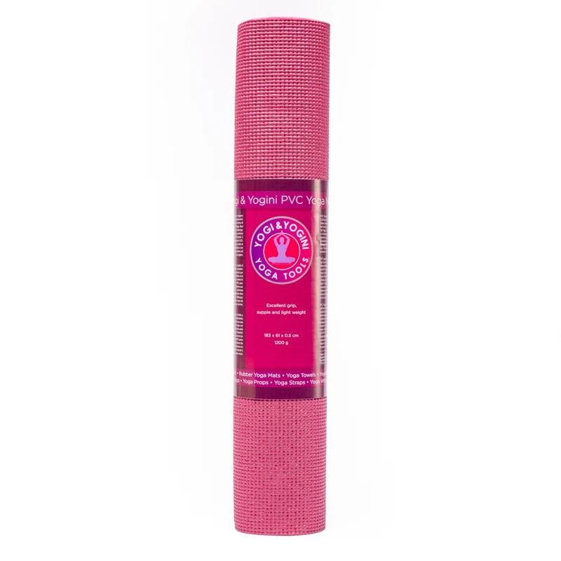 Yogi & Yogini PVC Yogamatte – Tiefrosa – Rutschfest, leicht & komfortabel