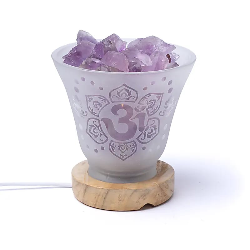 Edelsteinlampe Om mit Kabel und LED