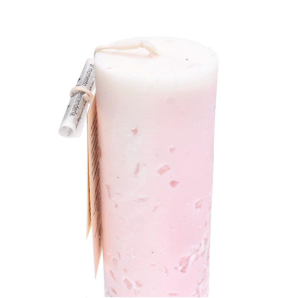 Handgemachte Rosenquarz-Kerze – Liebe & Herzenswärme