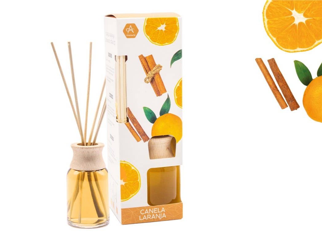 Zimt-Orange Diffusor mit Rattanstäbchen – 50 ml