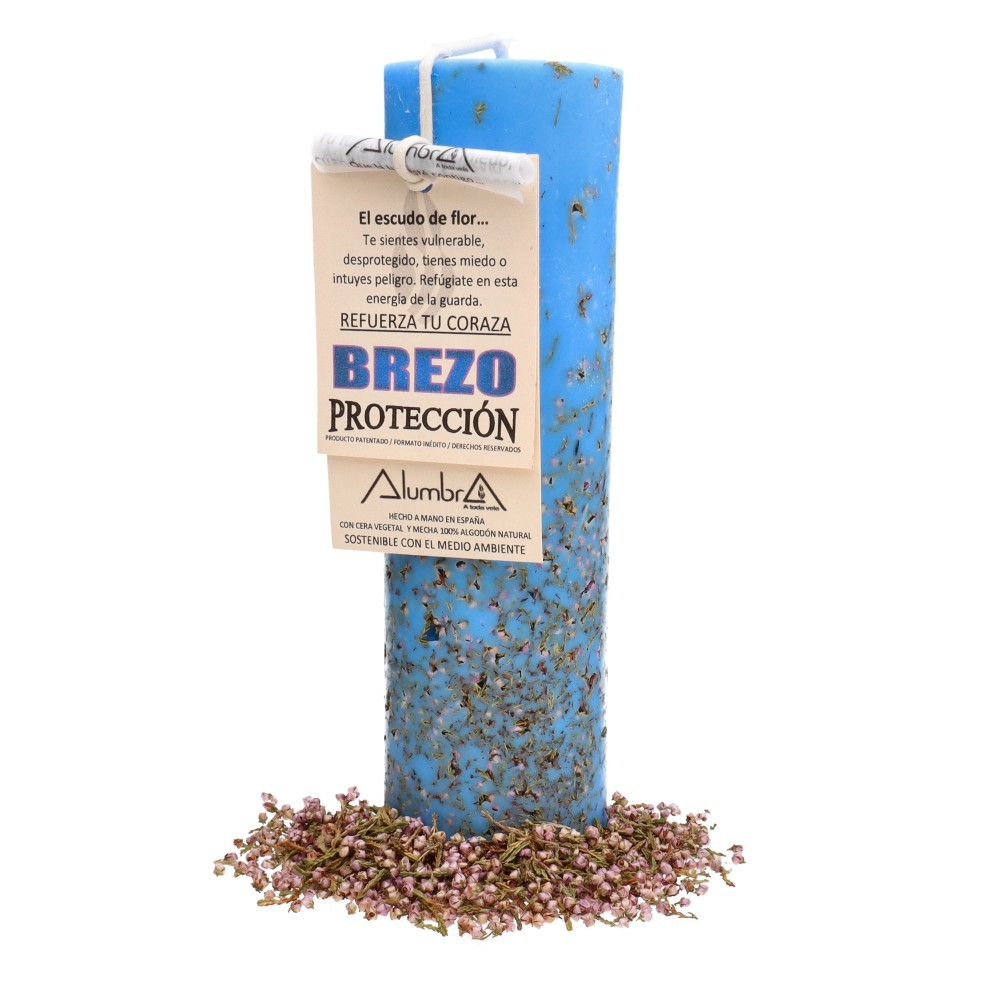 Handgefertigte Kerze mit Heidekraut – Schutz, Geborgenheit & Herzstärkung