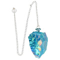 Rohes Aqua Aura Blau Quarzpendel – naturbelassen, ca. 3,5 cm