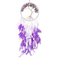 Traumfänger Lebensbaum mit Amethyst – Handgefertigt