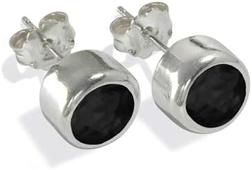 Elegante Ohrstecker mit facettiertem schwarzen Spinell (3mm)