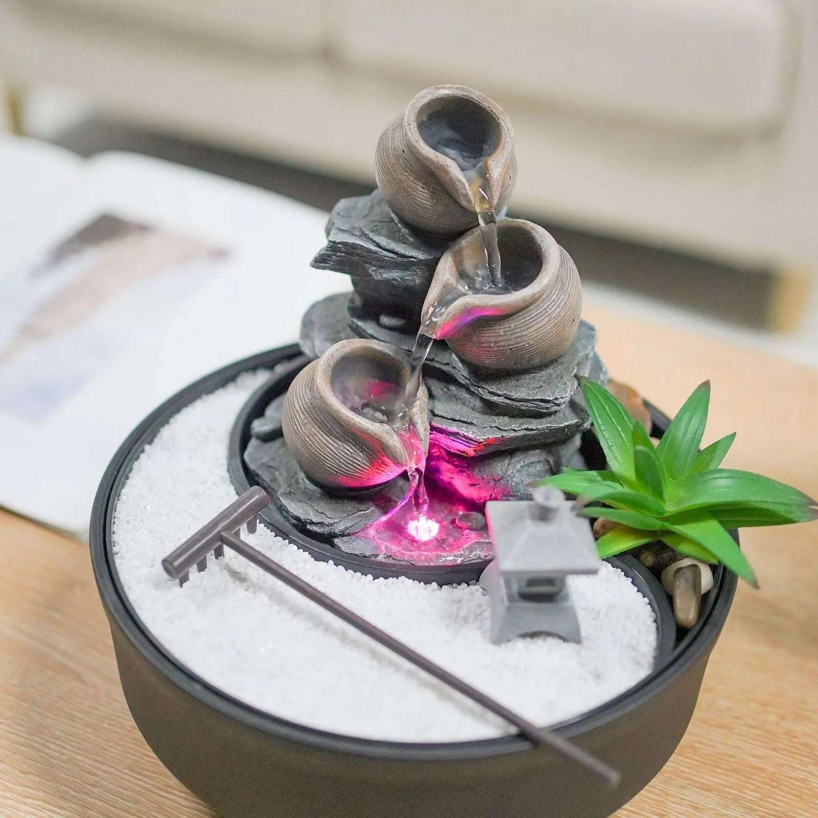 Zen-Oasen-Gartenbrunnen - Harmonie von Buddha-Brunnen und Zen-Garten