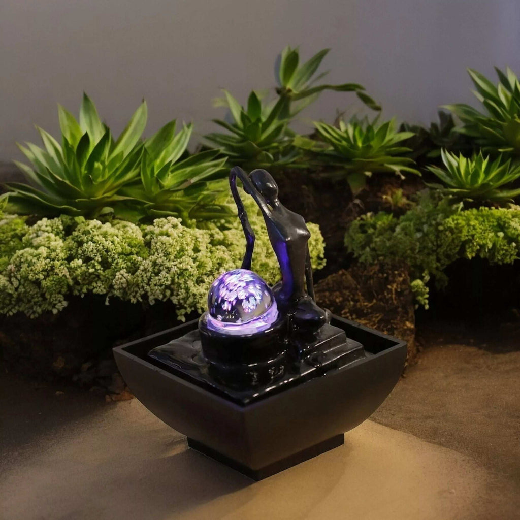 Zimmerbrunnen Yoga 1 – Reines Design – Dekoratives Objekt – Zen und Entspannung