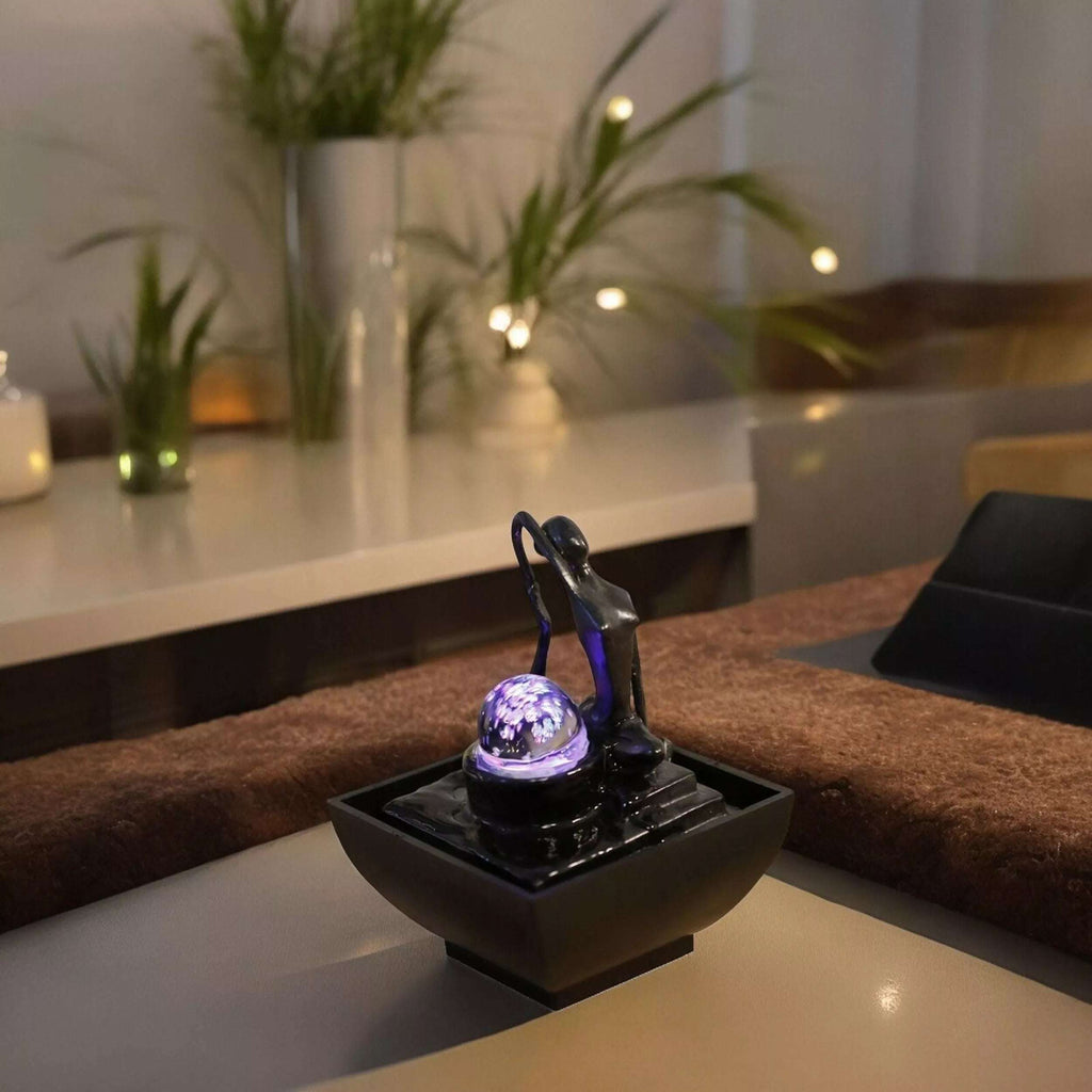 Zimmerbrunnen Yoga 1 – Reines Design – Dekoratives Objekt – Zen und Entspannung