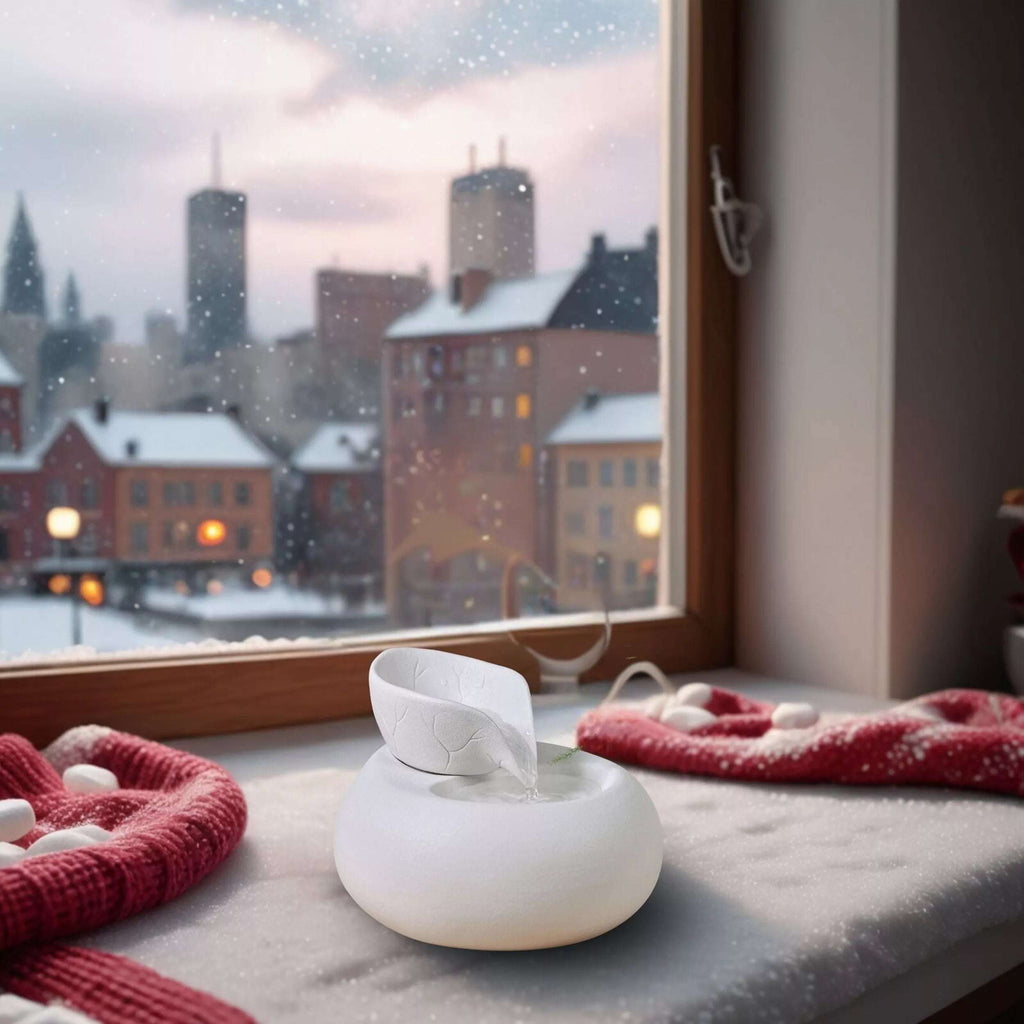 Crystal Line Tierbrunnen – Toby – Ungiftige Glasierte Keramik – Dekorativer Brunnen