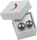 Stud earrings pearl silver gray (found) ball 8mm