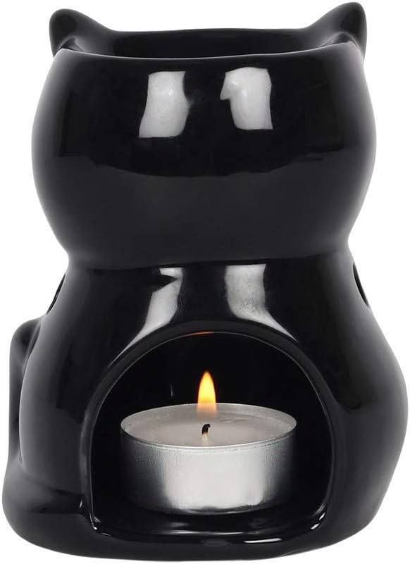 Duftlampe "Black Cat" : Stilvolle Dekoration und praktischer Wachsschmelzbrenner