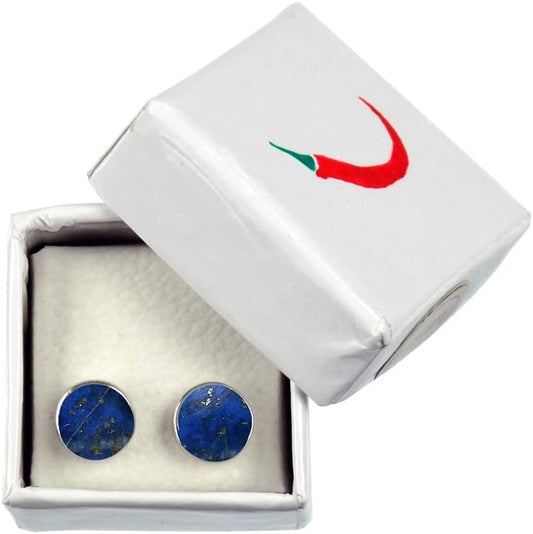 Stud earrings lapis lazuli cabochon 6mm