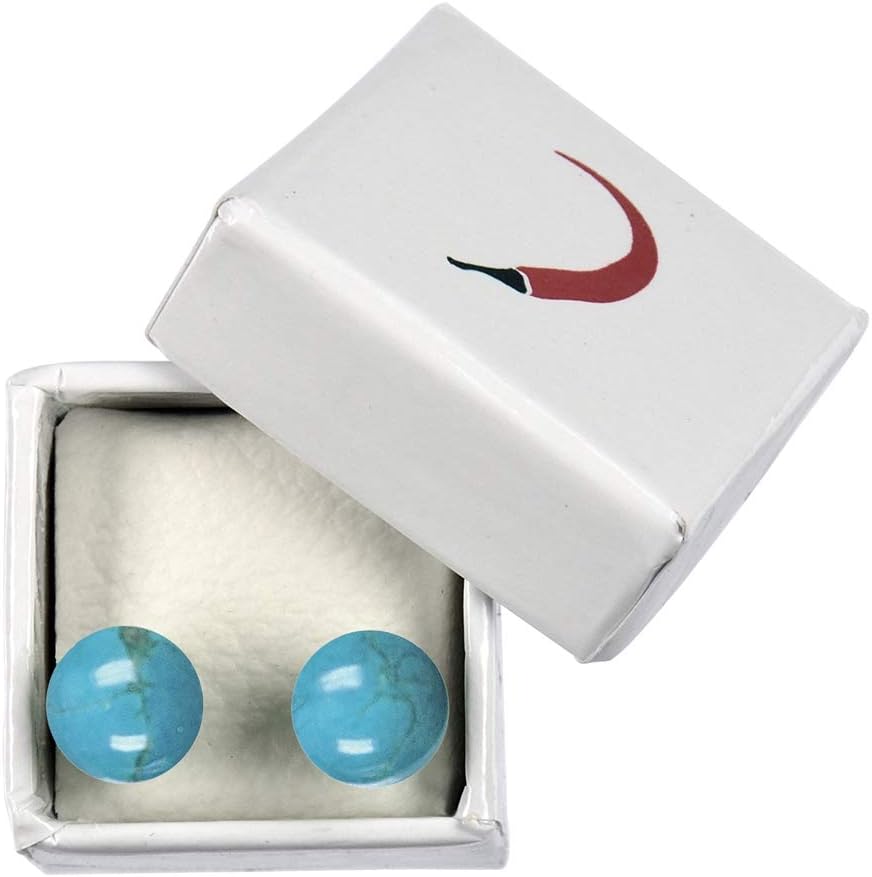 Elegante Ohrstecker aus Turquenit (Magnesit gefärbt) Kugel 8mm
