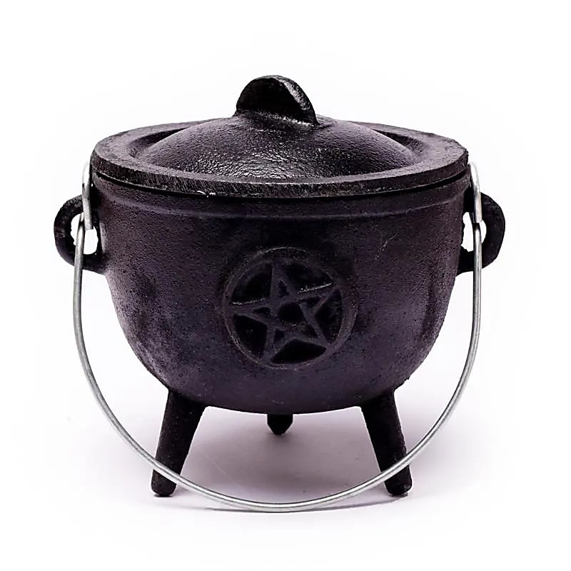 Cauldron (Hexenkessel) – Gusseisen mit Henkel – Pentagramm