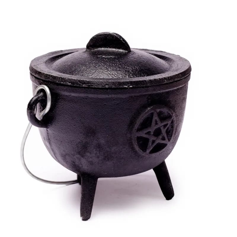 Cauldron (Hexenkessel) – Gusseisen mit Henkel – Pentagramm