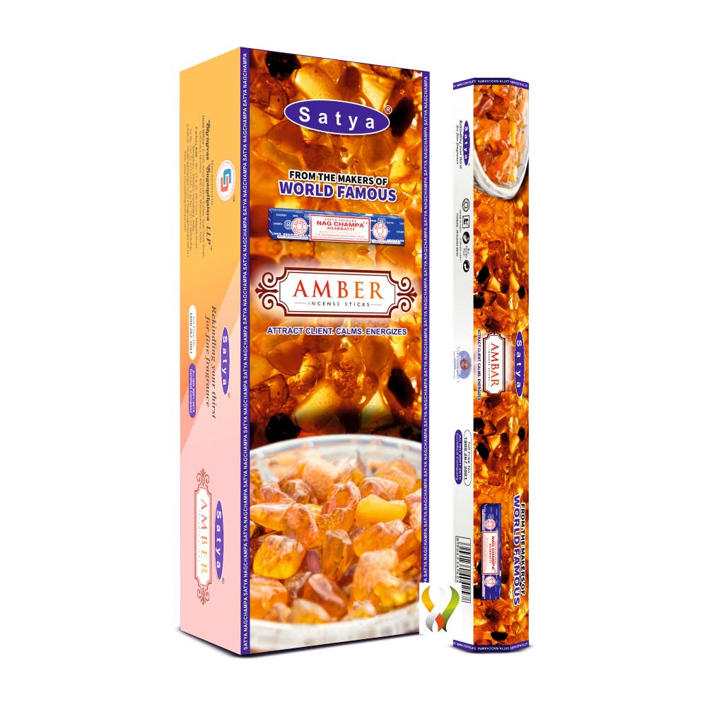 Satya Amber Hexa Räucherstäbchen – Warme Erdigkeit & Beruhigende Tiefe