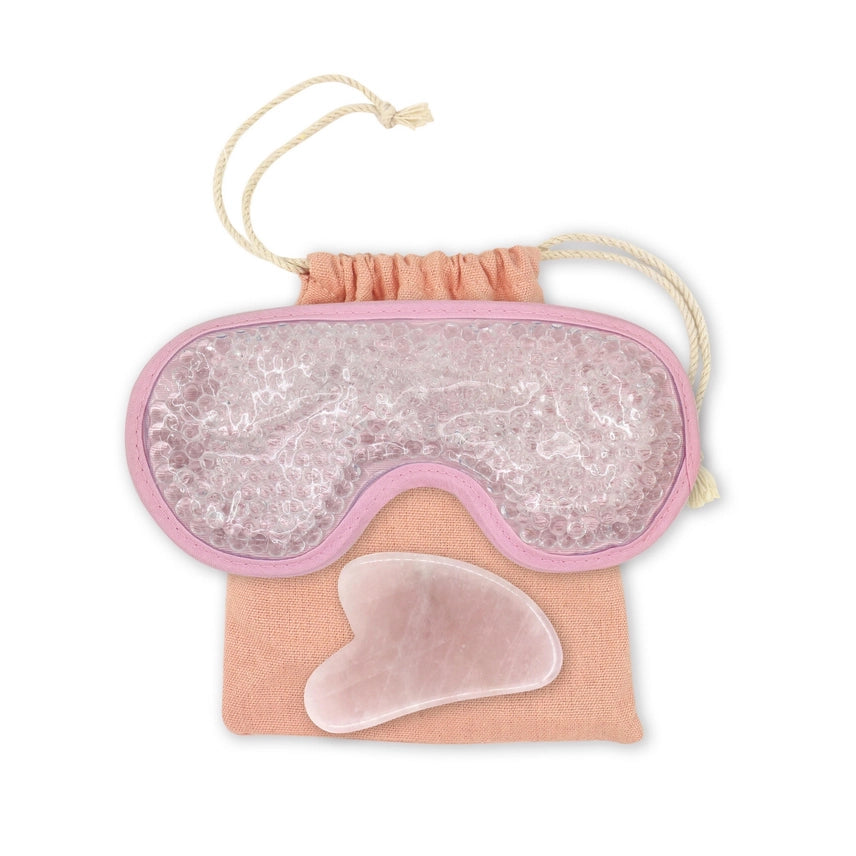 ThermoComfort & Gua Sha Rosenquarz-Augenmasken-Set