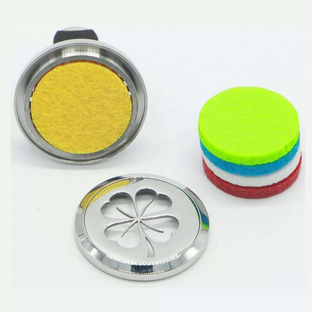 Clip’Arôme Auto-Diffusor – Kleeblatt – Edelstahl mit Löscher