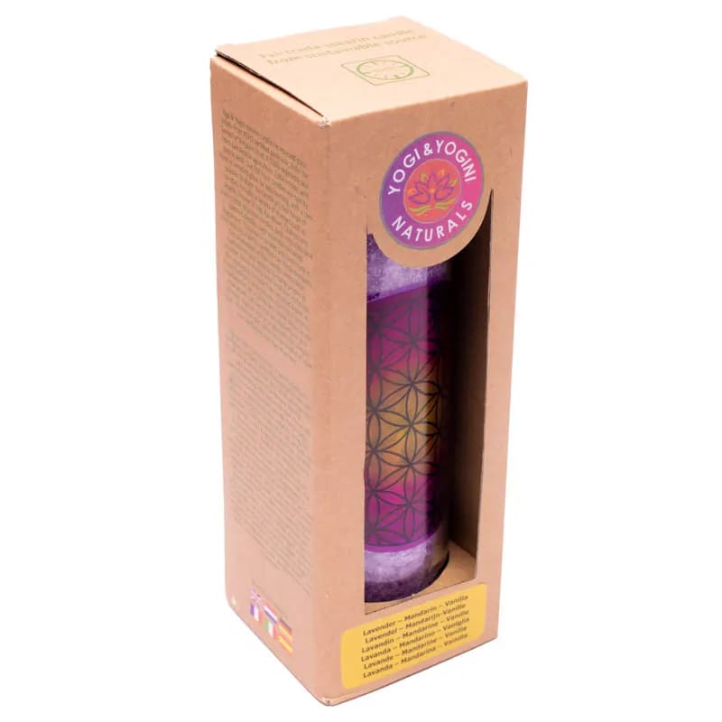 Yogi &amp; Yogini stearin candle flower of life purple