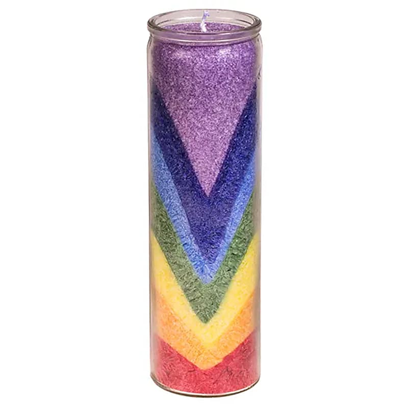Yogi & Yogini Stearinduftkerze Regenbogental im Glas – ca. 21 cm