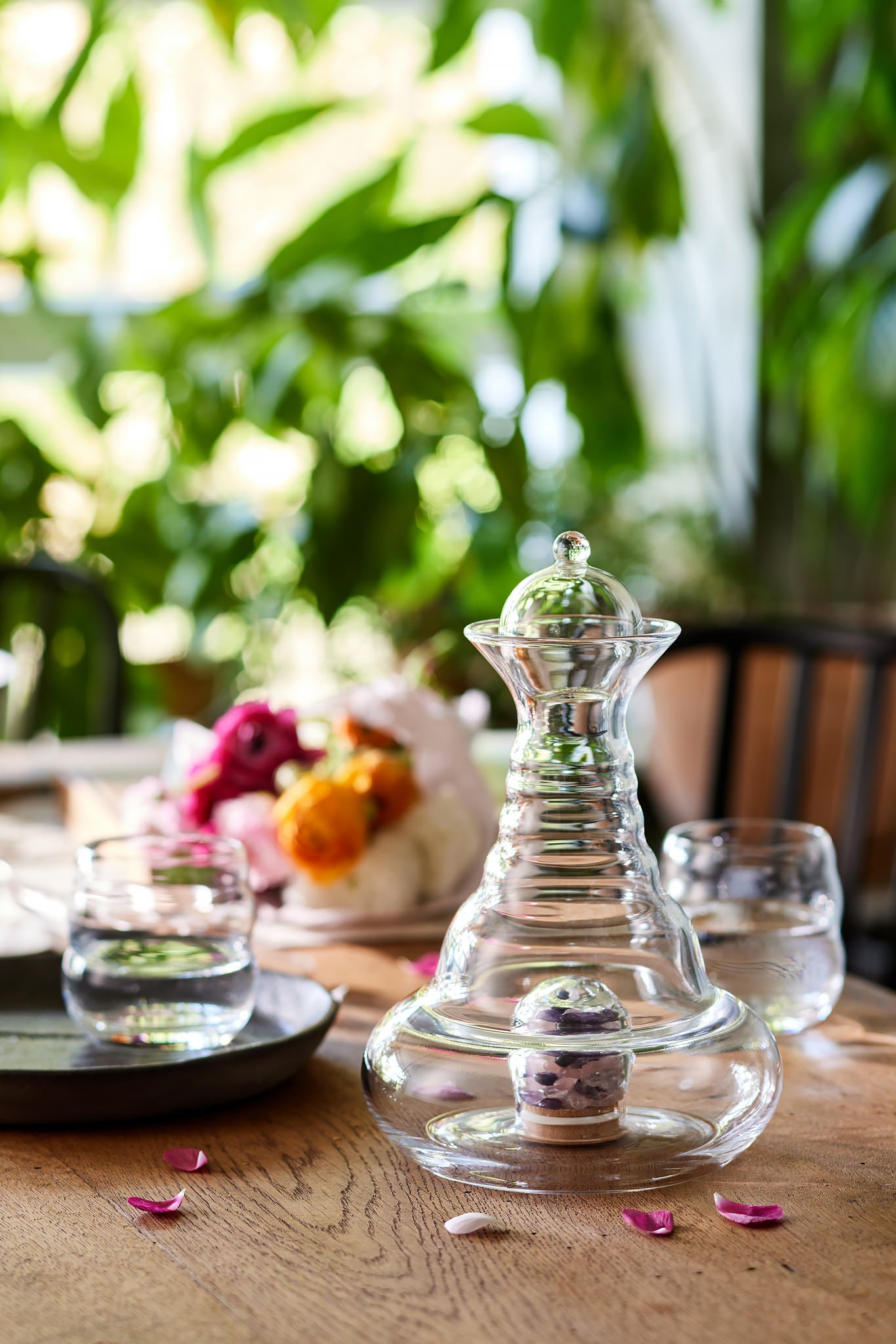 Karaffe Alladin 1,2l mit Edelsteinfach - mundgeblasen